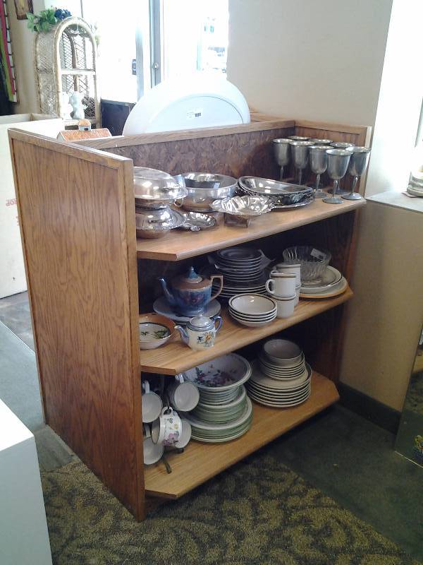 Wood 3-Way Shelf 32 Wide x 38 Deep x 42 Tall (Bring Help To Load)