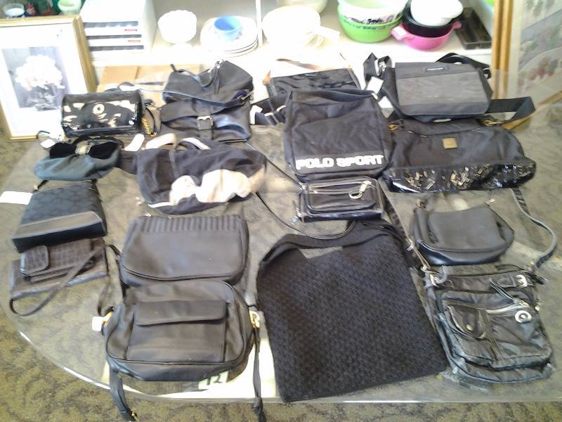 17 Assorted Black Purses