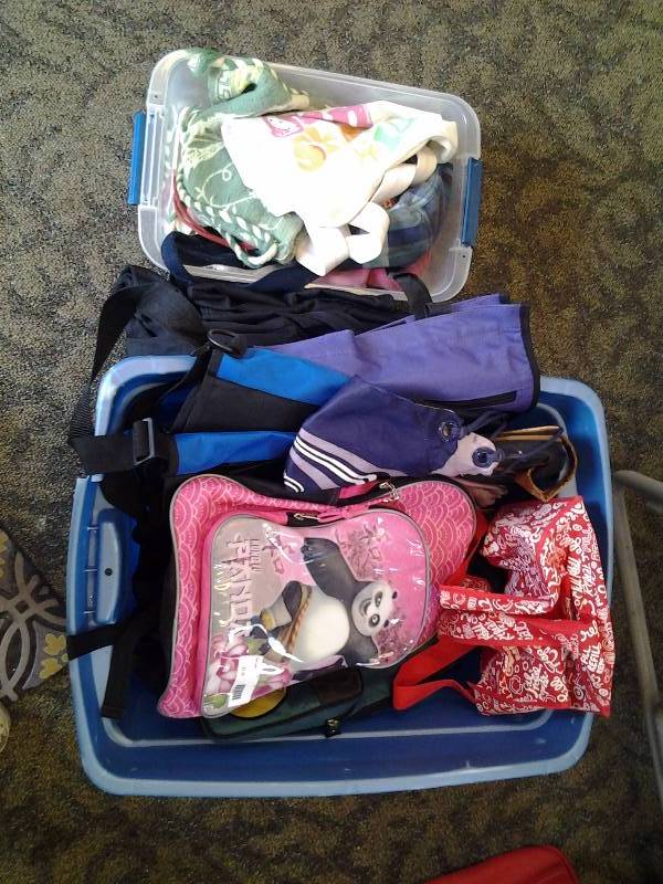 Tote Full Of Shopping Bags, Back Packs, Cloth Shoulder Bags