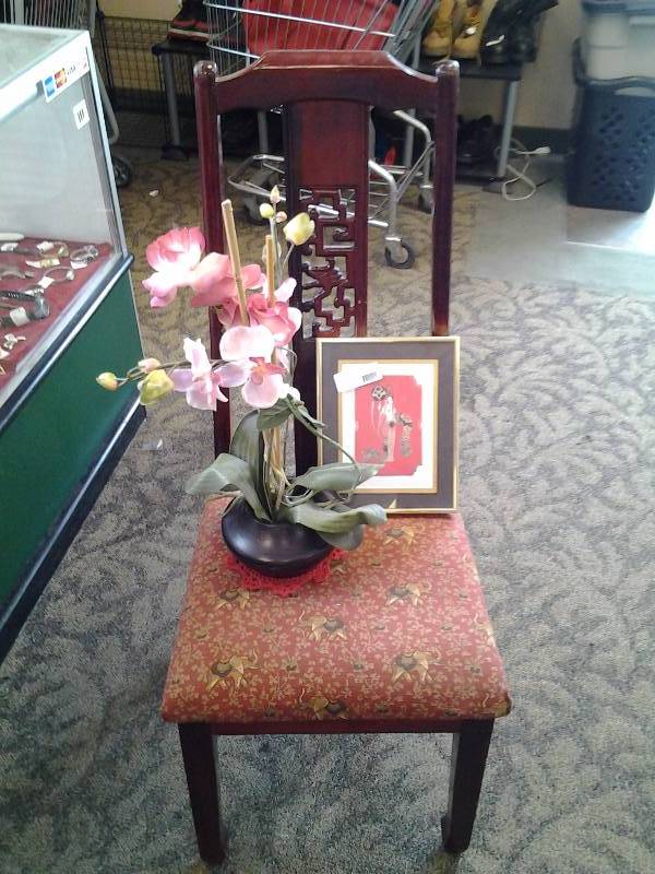Pair Of Asian High Back Chairs, Picture, Centerpiece