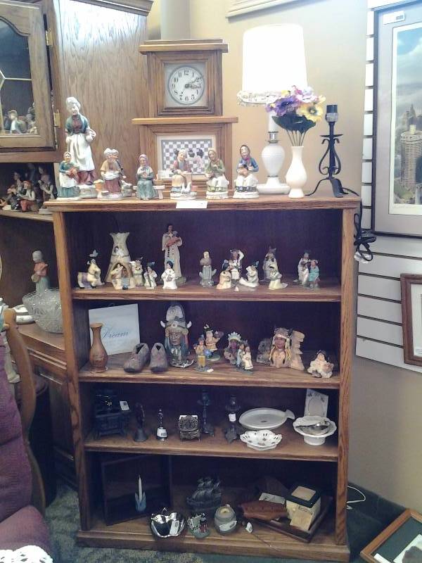 Contents Of 5 Shelves, Figurines, Native American Collectibles (Bring Boxes)