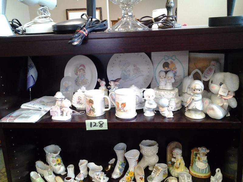 Shelf Full Of Precious Moments Figurines