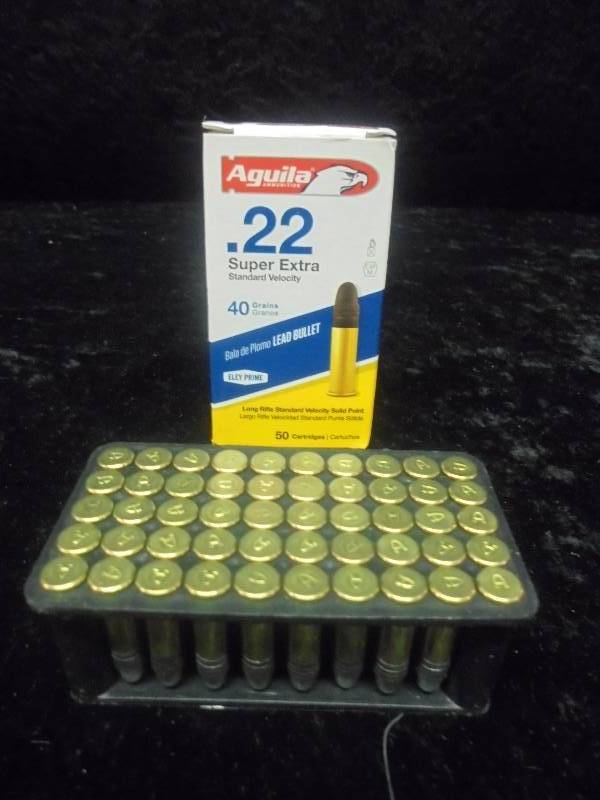 lot 6 image: Aguila .22 Ammo, 40gr, 50ct