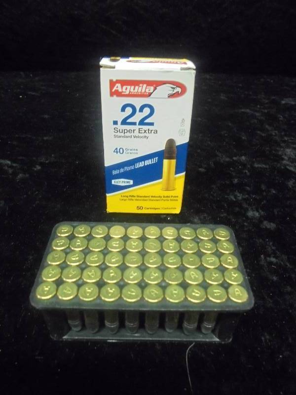 lot 7 image: Aguila .22 Ammo, 40gr, 50ct