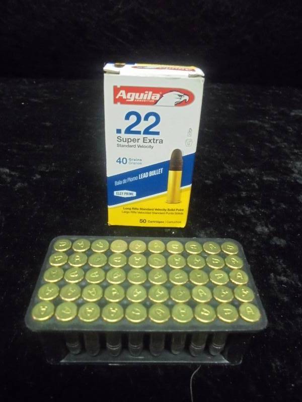 lot 8 image: Aguila .22 Ammo, 40gr, 50ct