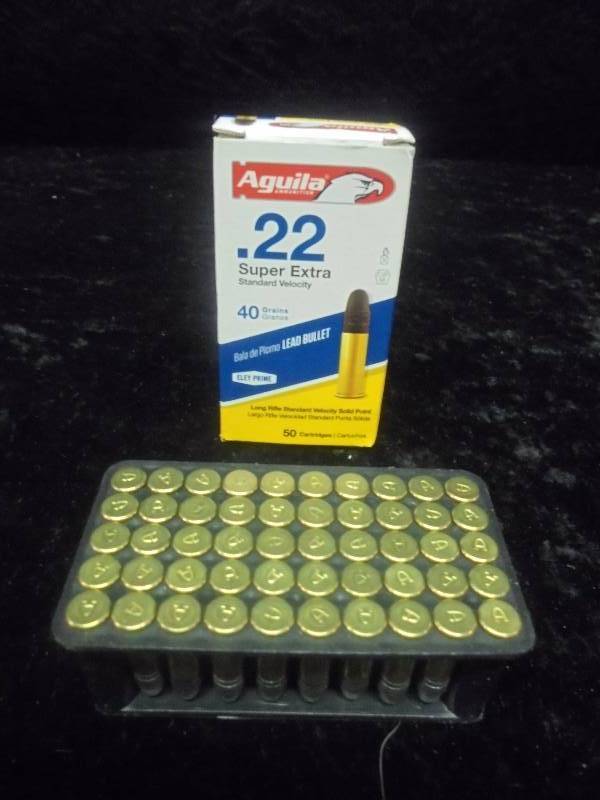 lot 9 image: Aguila .22 Ammo, 40gr, 50ct