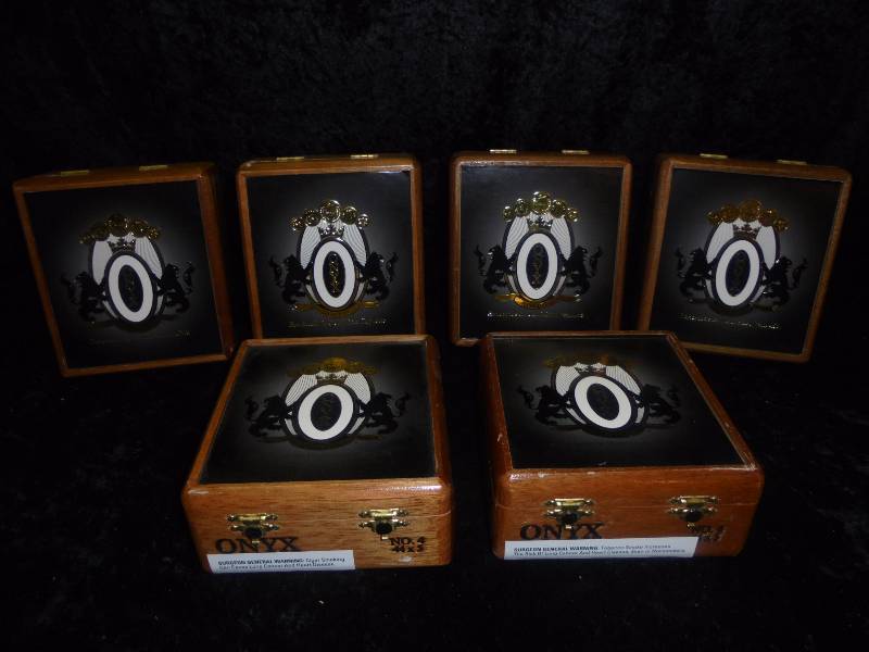 lot 49 image: Lot - ONYX Cigar Boxes, Nice wood boxes