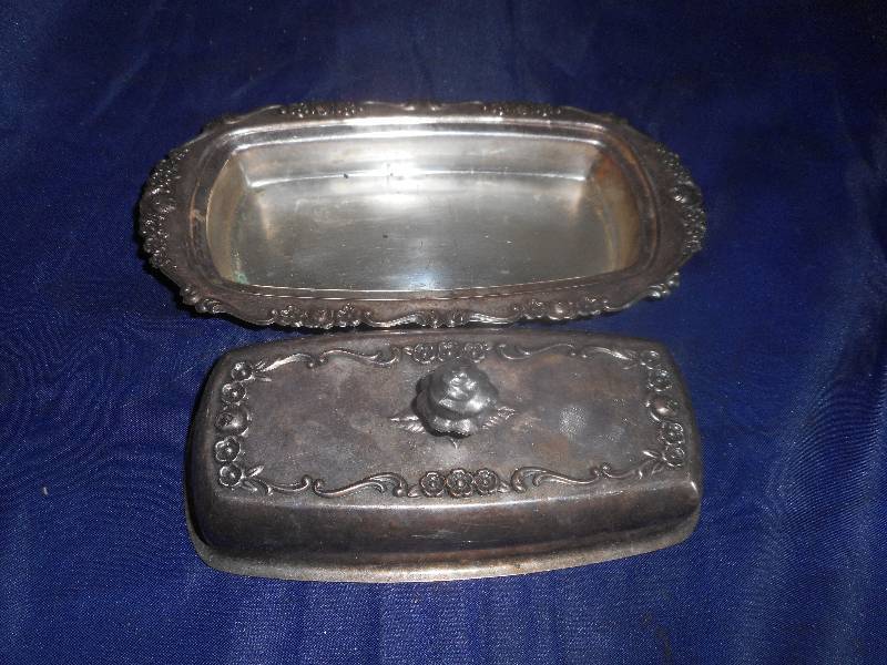 ANTIQUE SILVER BUTTER DISH