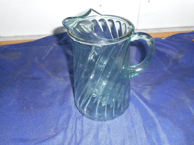 LIGHT BLUE GLASS JUICE PICHER