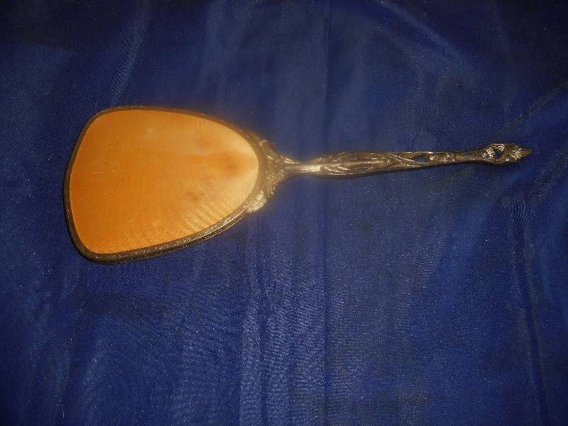 ANTIQUE BRASS HAND MIRROR