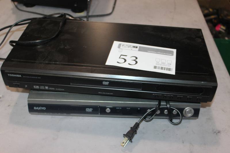 lot 53 image: Lot of (2) Electronic Equipment Including 1) Toshiba SD-1800 DVD Video Player AND 1) Sanyo DVD Video Progressive Scan Player