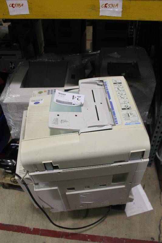 lot 24 image: Lot of (3) Printers For PartsRepair Including 1) HP AND 1) Ricoh Aficio 1022 AND 1) One More