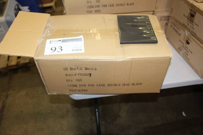lot 93 image: Lot of (1) Box of US Digital Media USDM Thin DVD Case Double Disc Black