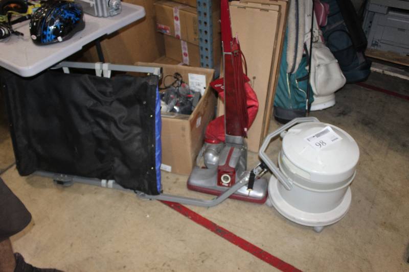 lot 98 image: Lot Including Kirby Vacuum, Bissell Clean Machine Vacuum, Instep 5-Point Harness For Children