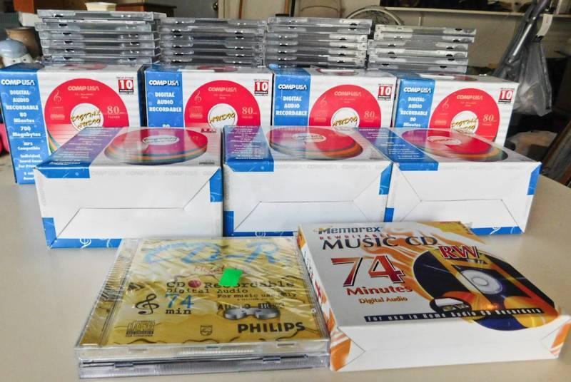 lot of writeable CDs unopened boxes