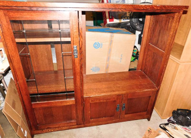 mission style entertainment center