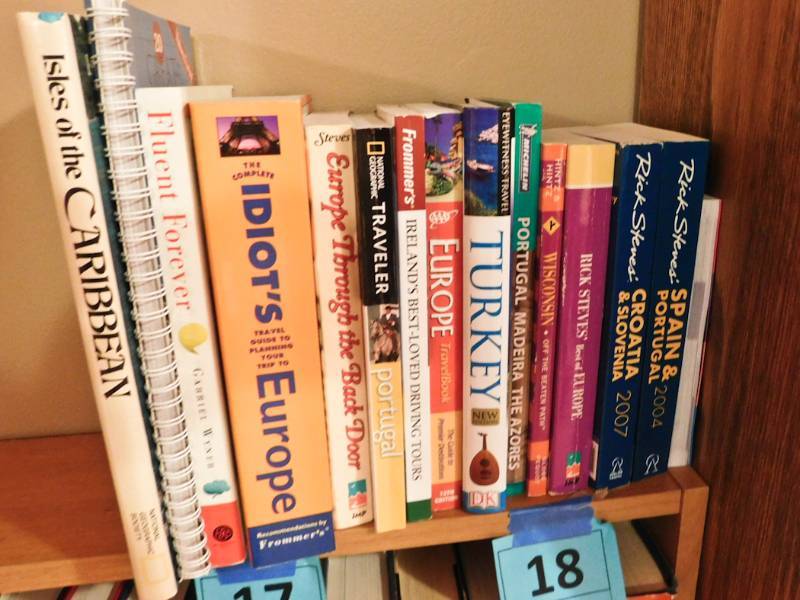 lot of books mostly European travel