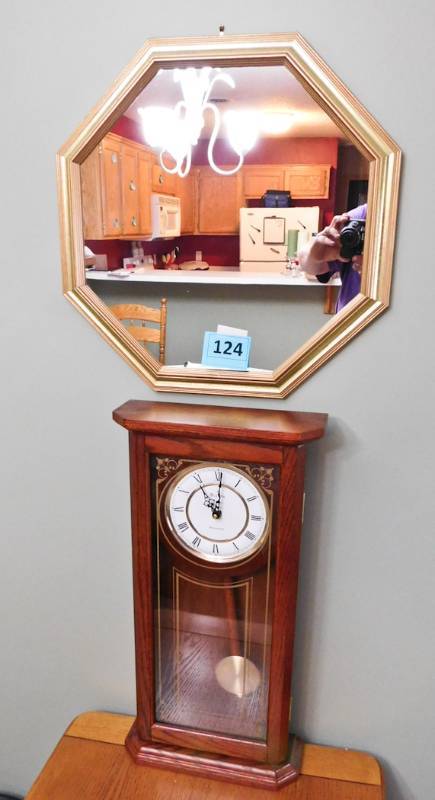 Bulova Westminster battery clock and decorative mirror