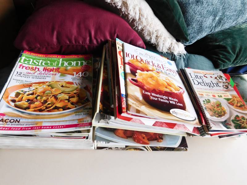 cookbook and cooking magazines