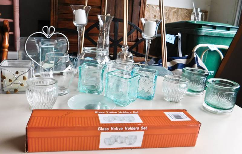 glass candle voltives various shapes