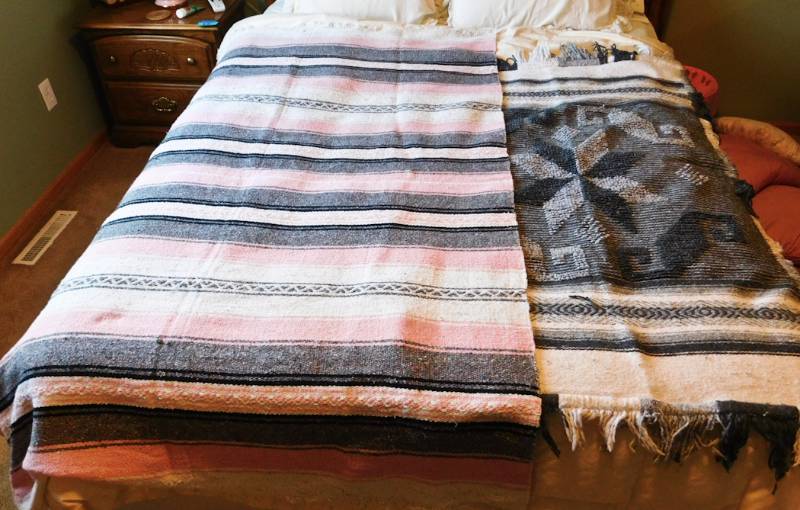 2 Mexican throw blankets