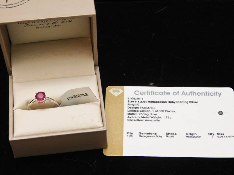Sterling ring size 8  - Madagascan Ruby