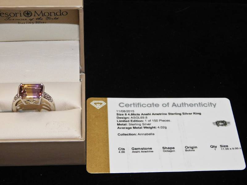 Sterling ring size 8  - Anahi Ametrine