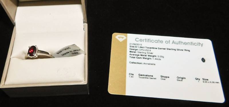 Sterling ring size 8  - Tocantine Garnet
