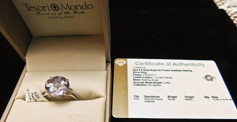 Sterling ring size 8  - Rose De France Amethyst