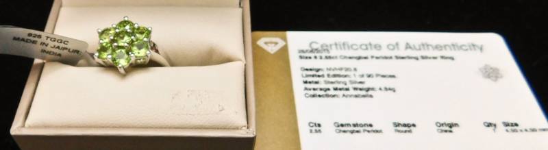 Sterling ring size 8  - Changbai Peridot