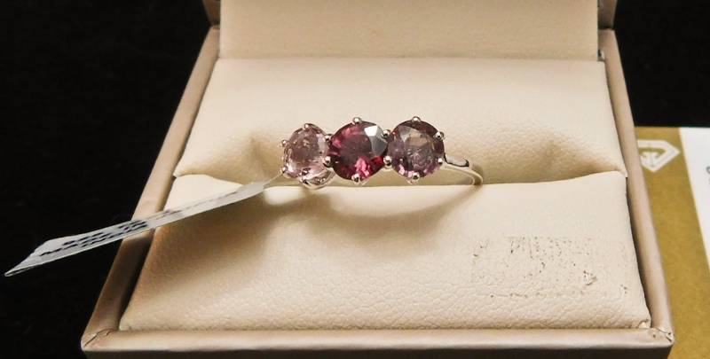 Sterling ring size 8  - Burmese Multicolor Spinel