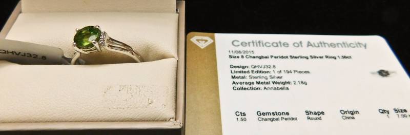 Sterling ring size 8  - Changbai Peridot