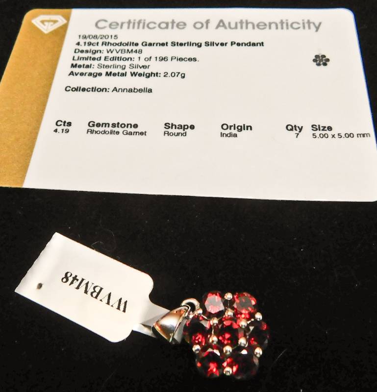 Sterling Pendant - Rhodolite Garnet