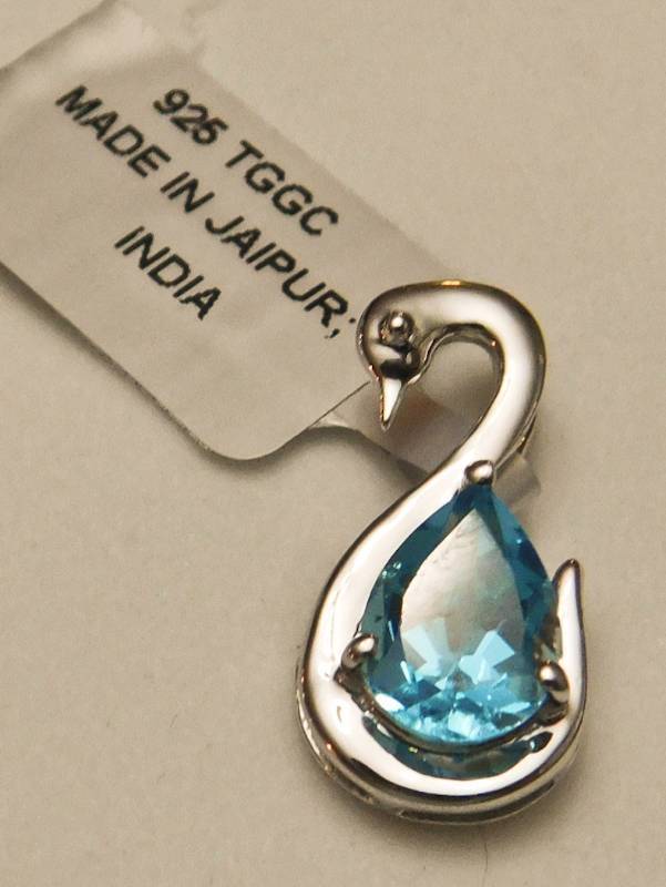 Sterling Pendant - Swiss Blue Topaz