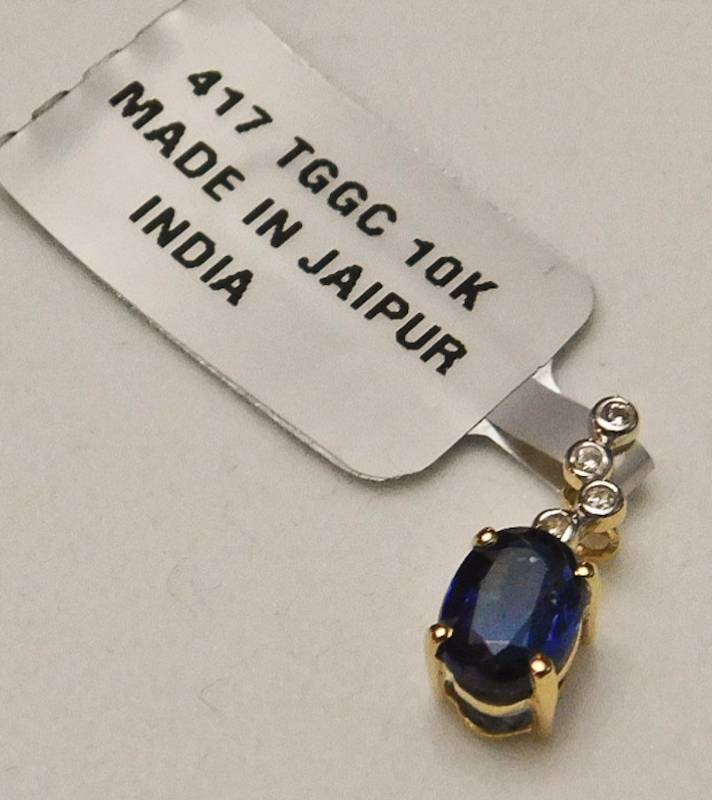 10K Gold Pendant  - Sundar Kyanite & White Topaz