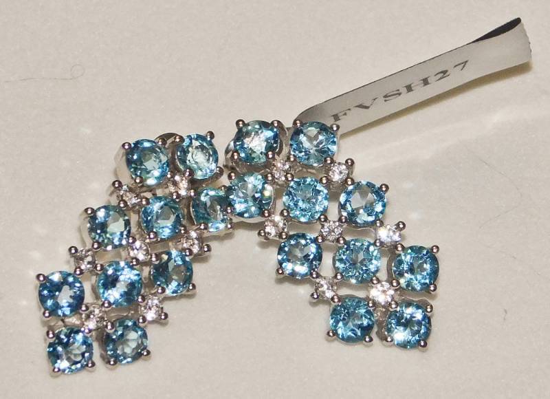 Sterling Earrings - Swiss Blue & White Topaz