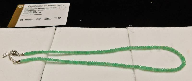 Chrysoprase Sterling Silver Bead Necklace