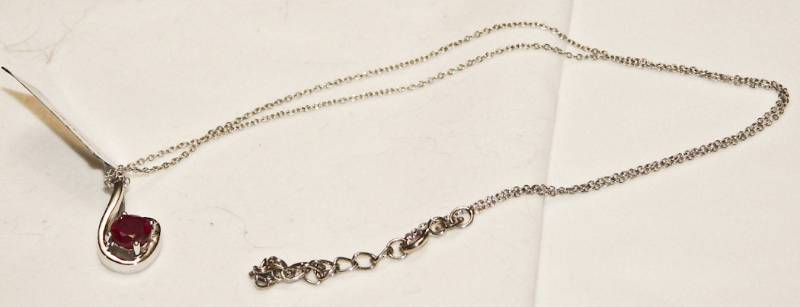 Sterling Silver Necklace Pentant - Madagascan Ruby