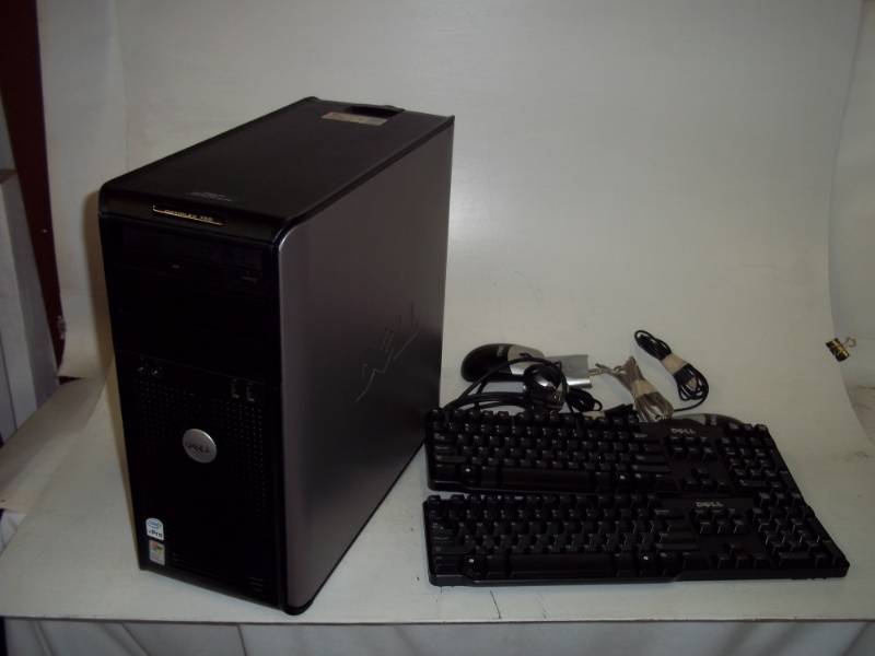 Dell Optiplex 755 Computer with 2 keyboards, 2 mice