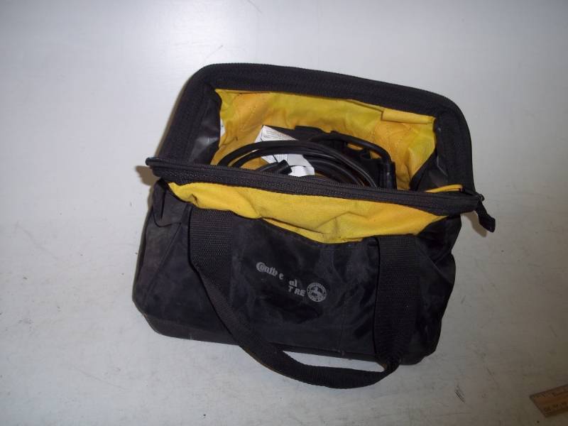 Car First Aid Kit Includes jumper cables, tire inflator can and case