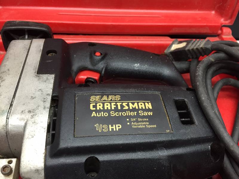 lot 42 image: DOU-FAST AIR NAILER, CRAFTSMAN JIG SAW, METAL 5 GALLON GAS CAN
