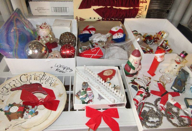 lot 573 image: Huge Lot of Christmas Items including Blown Glass Ornaments