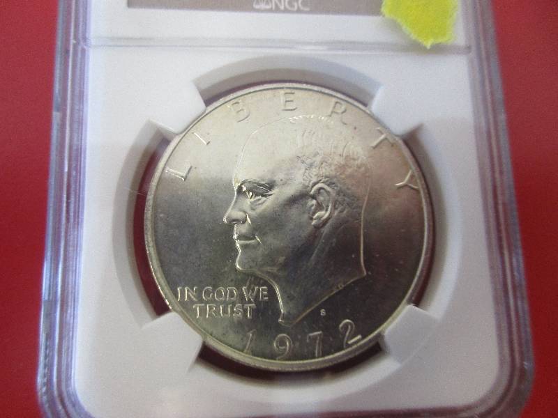 9. 1972-S Eisenhower Silver Dollar NGC certified in mint state condition