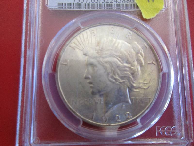 11. PCGS Certified 1922-P Silver Peace Dollar in Mint State MS63 Condition