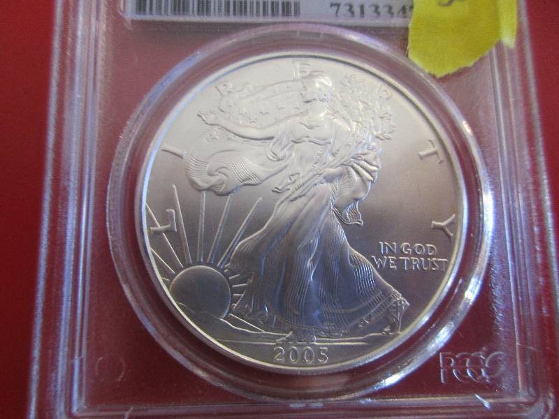 PCGS Certified First Strike 2005-S American Silver Eagle in Mint State MS69 Condition