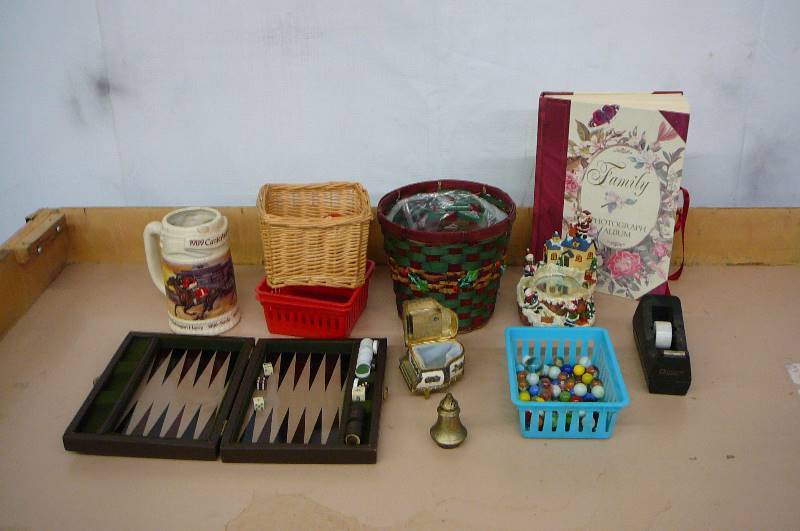 Marbles, Baskets etc.