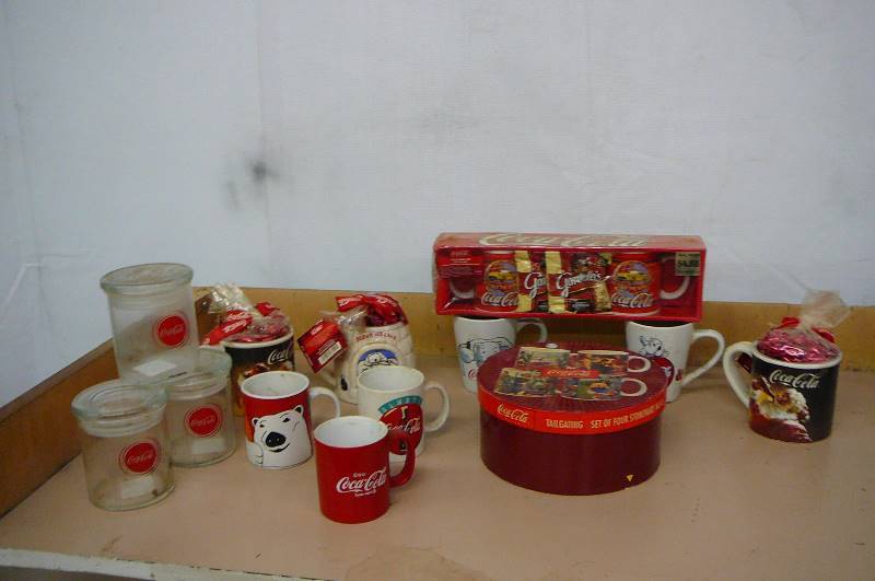 Coke Collectables Mugs, Candy Dishes