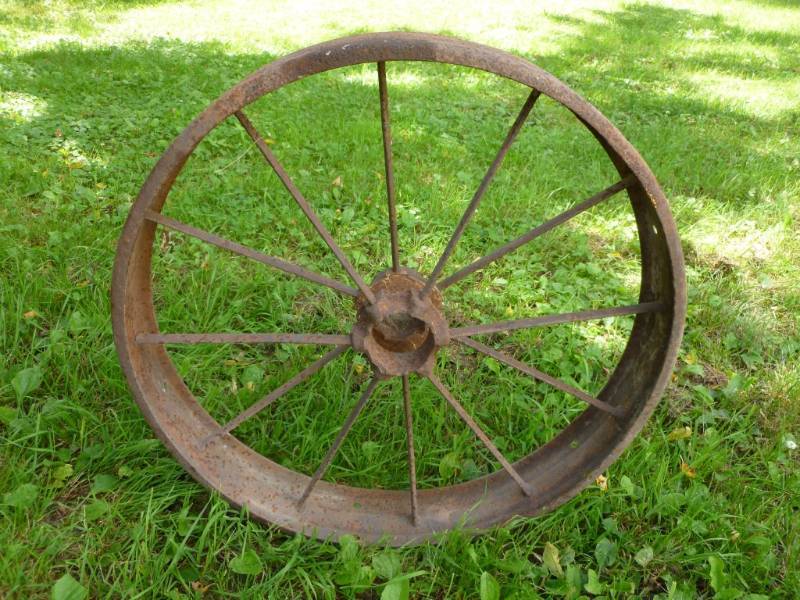 lot 97 image: Antique Steel Wheel