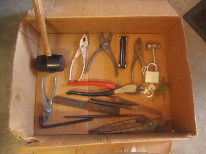 Hammer, wrenchs, pad locks, and mor...