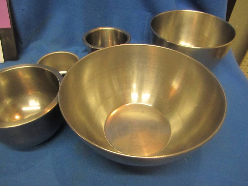 set of new stainless steel bowls ...